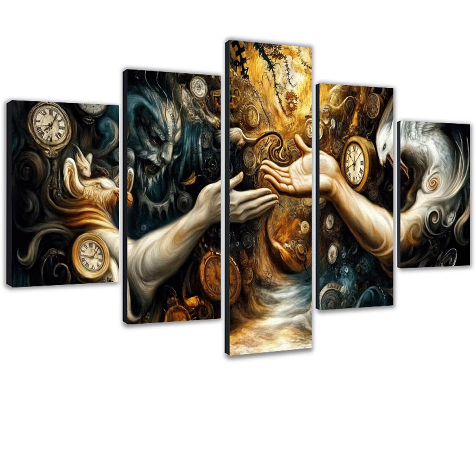 Diamond Painting Erwachsene Groß XXL 5 Teilig 100x200cm, 5D Diamond Painting Abstrakt Diamant Paintings Bilder Bastel Sets, Malen Nach Zahlen Erwachsene, Bausätze für Diamantmalerei Fantasie 0m-1046