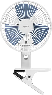 [山善] クリップ 扇風機 卓上扇風機 小型 左右首振り 360度風向き調節 風量2段階調節 スライドスイッチ ブルー YCS-EJ18(A)