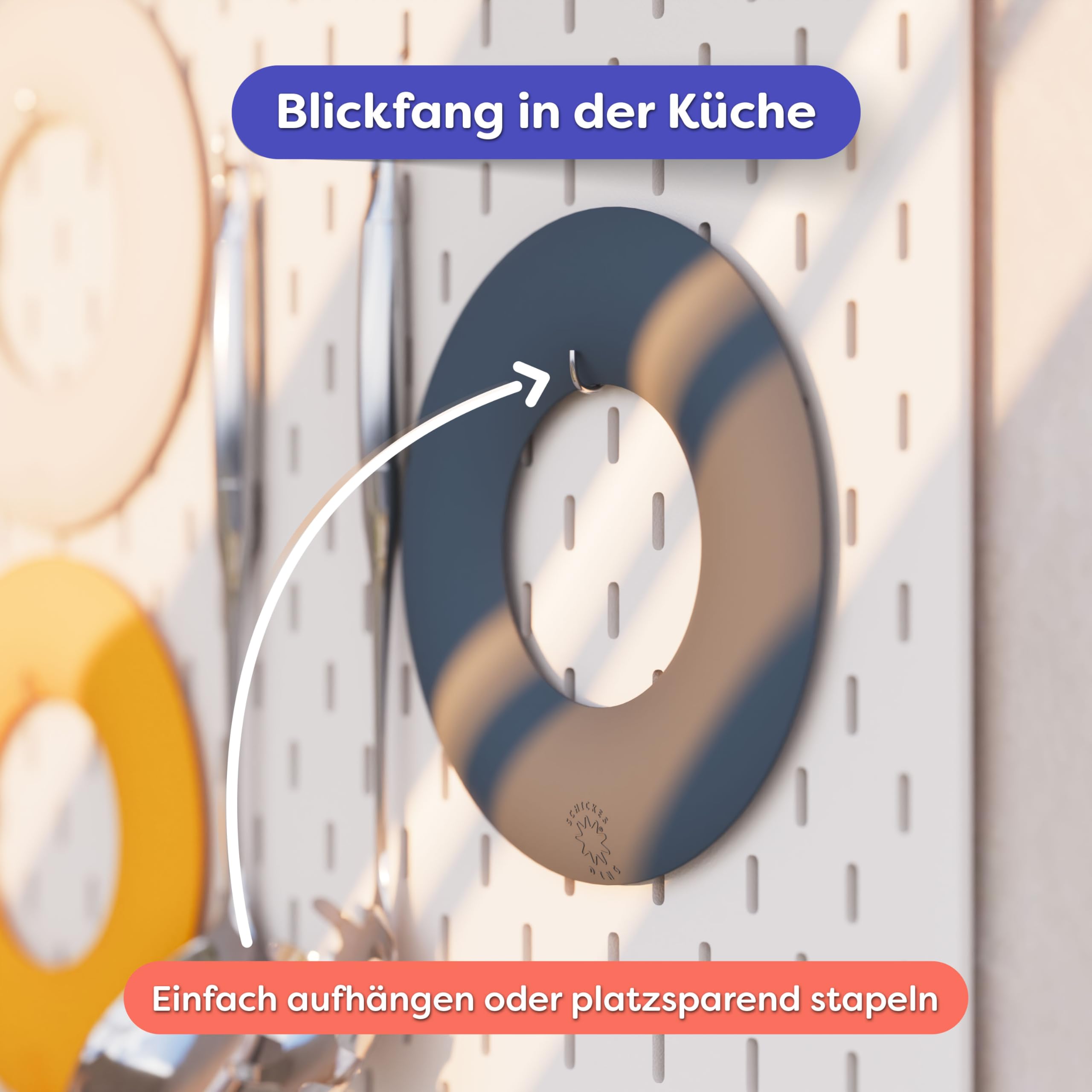 Silikon Untersetzer BPA frei, hitzebeständig bis 240 °C, Topf Untersetzer für Töpfe, Pfannen, Teekannen und Backbleche, rutschfest, spülmaschinenfest, Mova Donut (Graphite Grey, 3er-Set)