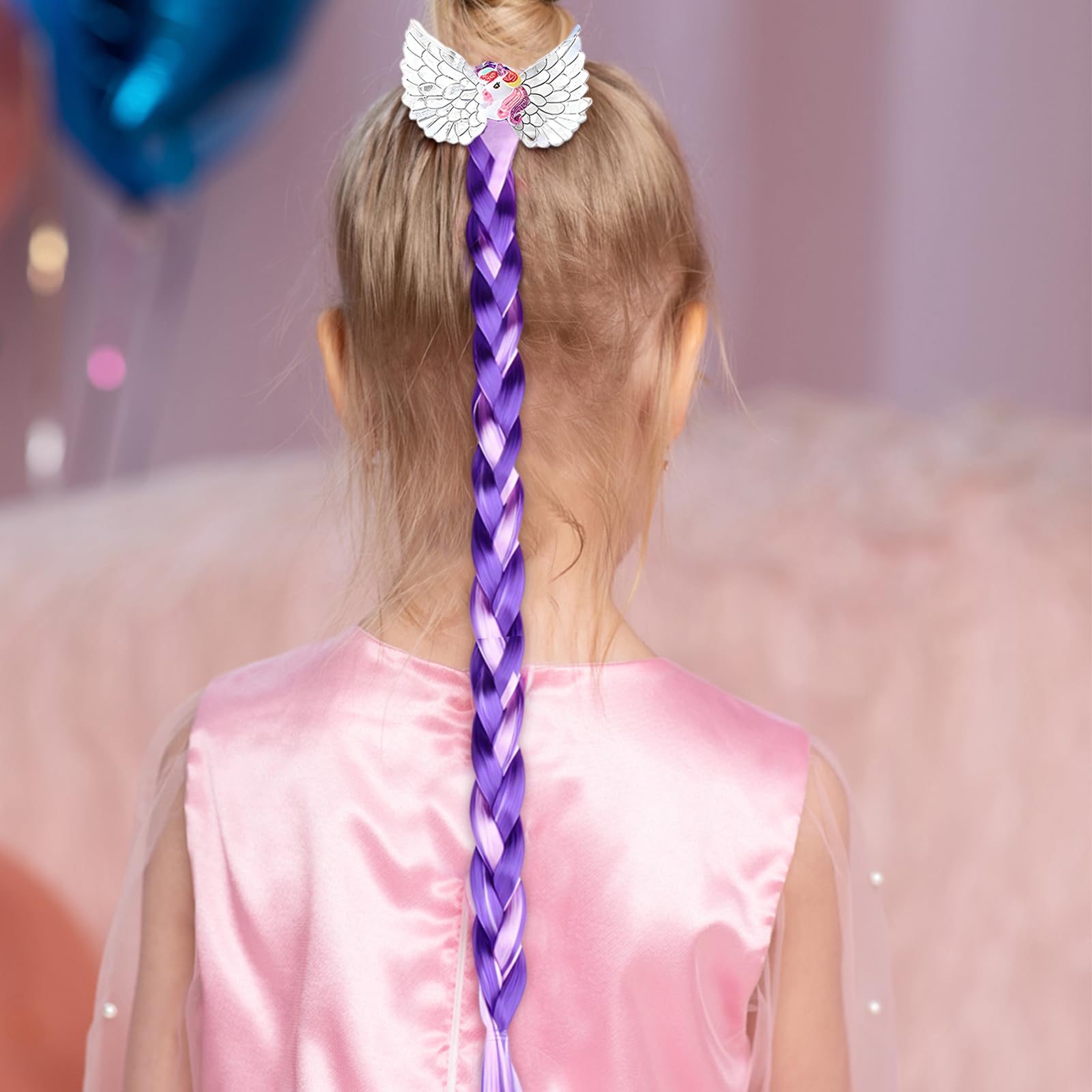 Gykutix Set De 5 Trenzas De Pelo Para Niñas Con Clip – Peluca Princesa Rapunzel Con Collar Y Pulsera, Ideal Para Disfraces De Frozen Y Fiestas De Cosplay