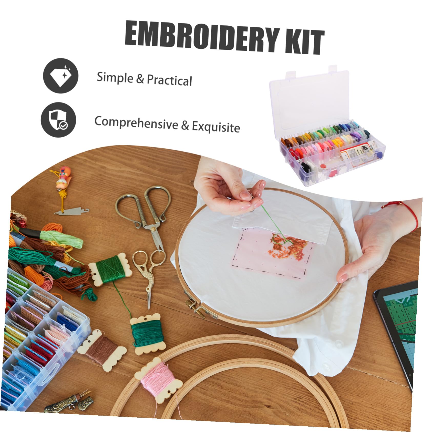 Gatuida Kit de Bordado con Caja para Principiantes de 50 Colores