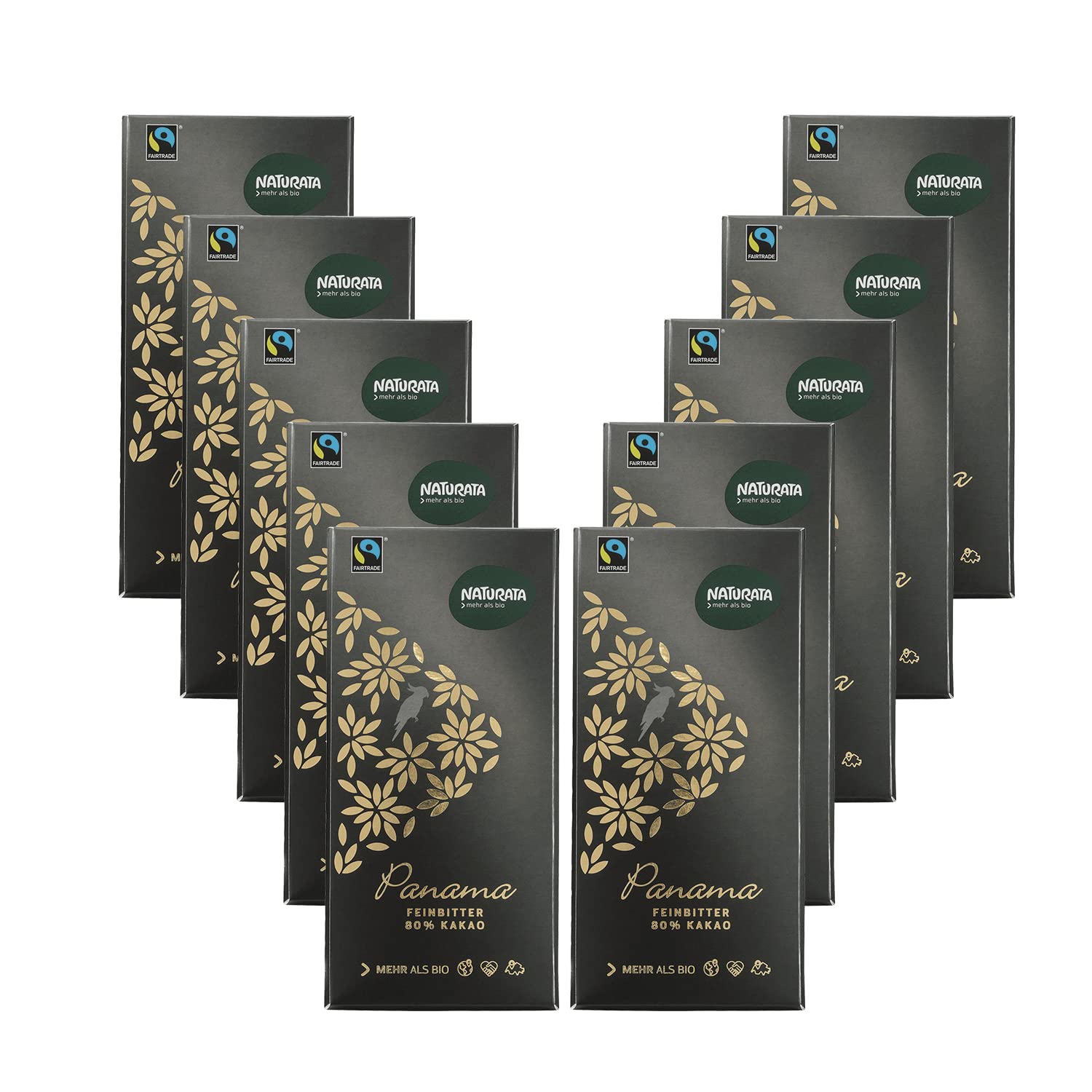 Naturata Bio Panama Feinbitter 80 %, 10 X 100 Gr