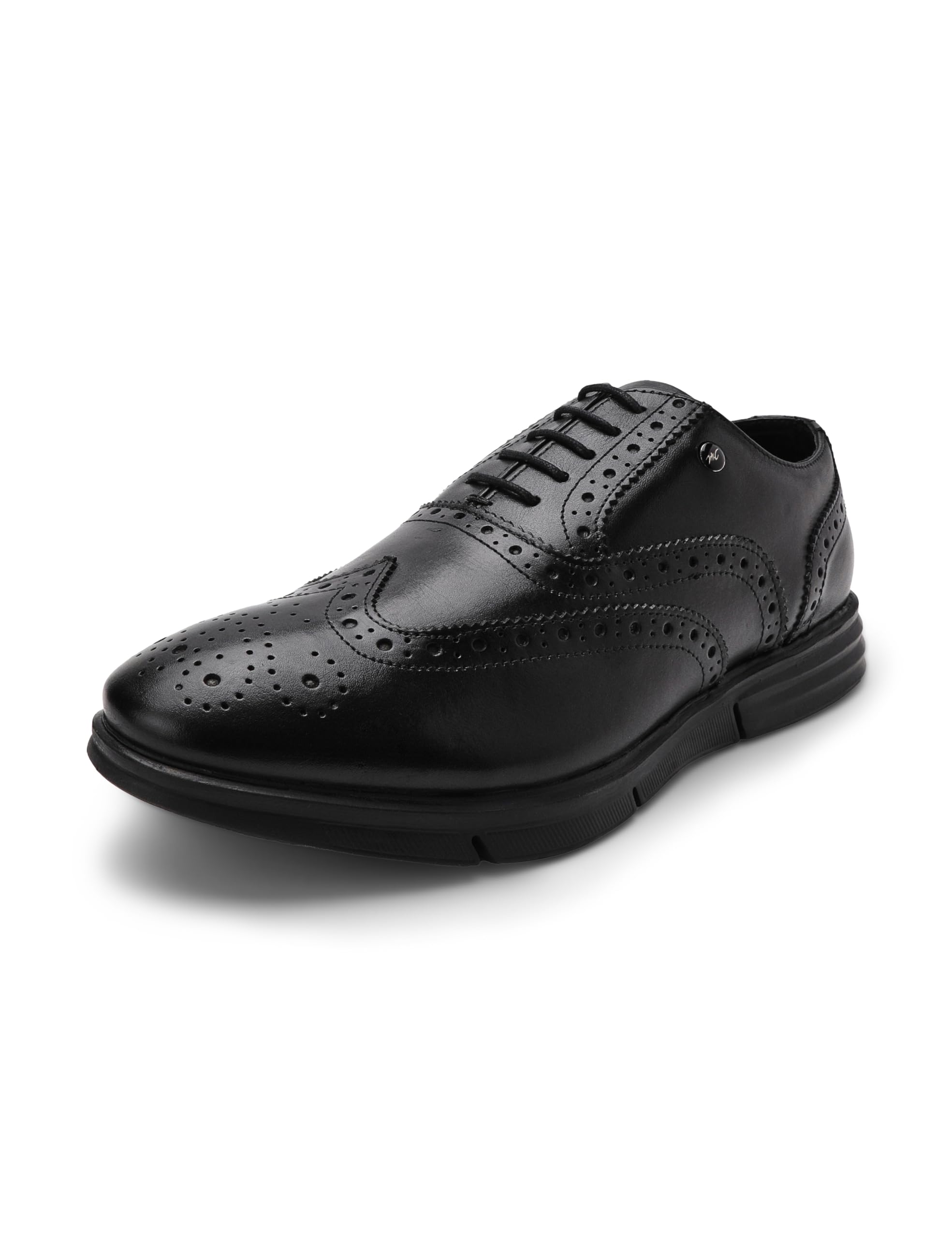 Mens Solid Lace Up Genuine Leather Formal Brogue Shoes (201810FW)-image-4