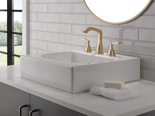 Miniatura 8 de Delta Faucet Stryke Grifo de baño generalizado de 3 agujeros, grifo de baño dorado, tecnología de sello de diamante, ensamblaje de drenaje de metal,