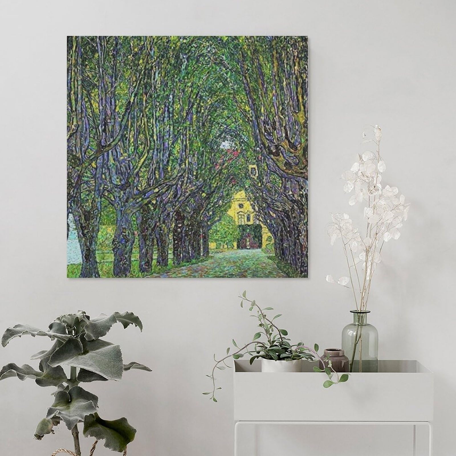 【美品】クリムトの壁掛け絵画　大型 インテリア グフタフ クリムト 人生の三段階 壁掛け 額入り 風景