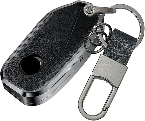 Miniatura 1 de Lanyun Compatible con llavero BMW compatible con BMW X7 i7 i7 IX 740i 760i XM 2024 X5 accesorios aluminio y cuero remoto carcasa protectora tipo C,