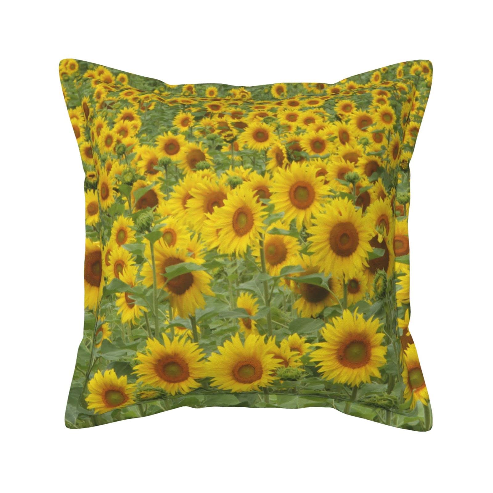 Housse de coussin carrée similicuir tournesols salon chambre