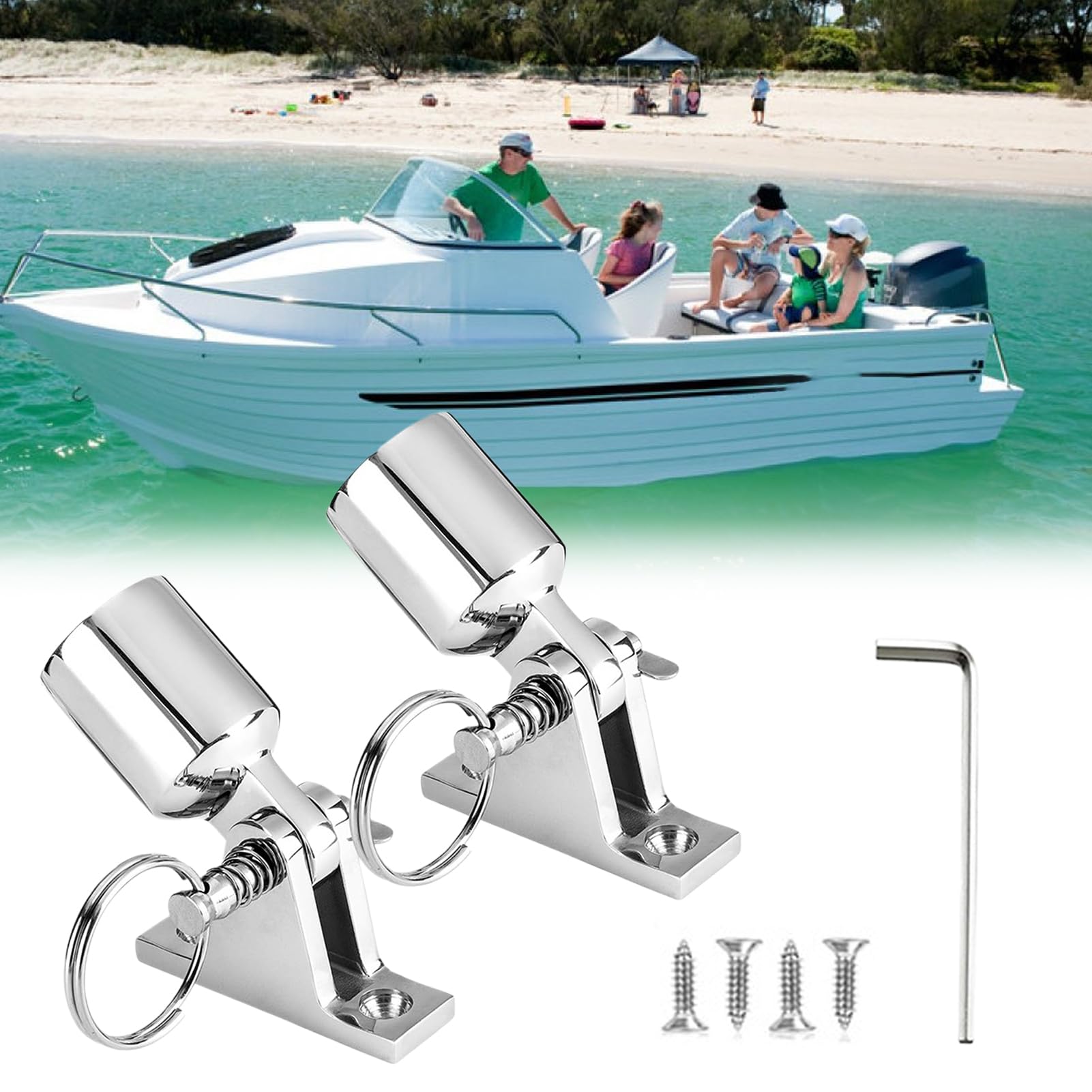 Kit De Montage De Charnière Bimini – 2 Jeux, 22mm Et 25mm – En Acier Inoxydable 316, Miroir Poli – Pour Bateaux, Kayaks, Canopées