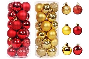Sparkling Red and Gold Christmas Ornaments