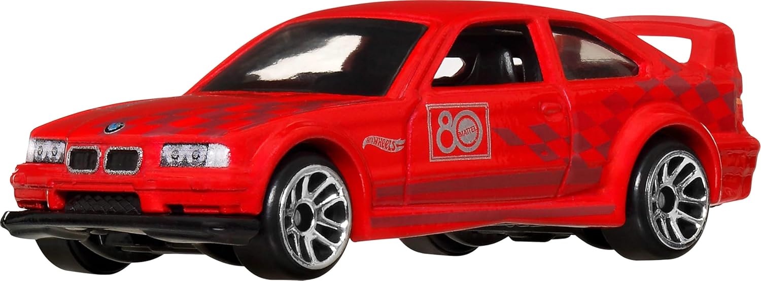 Hot Wheels Toy Cars & Trucks 8-Pack, Set of 8 Die-Cast 1:64 Scale Retro Vehicles with Special Mattel 80th Anniversary Deco & Packaging