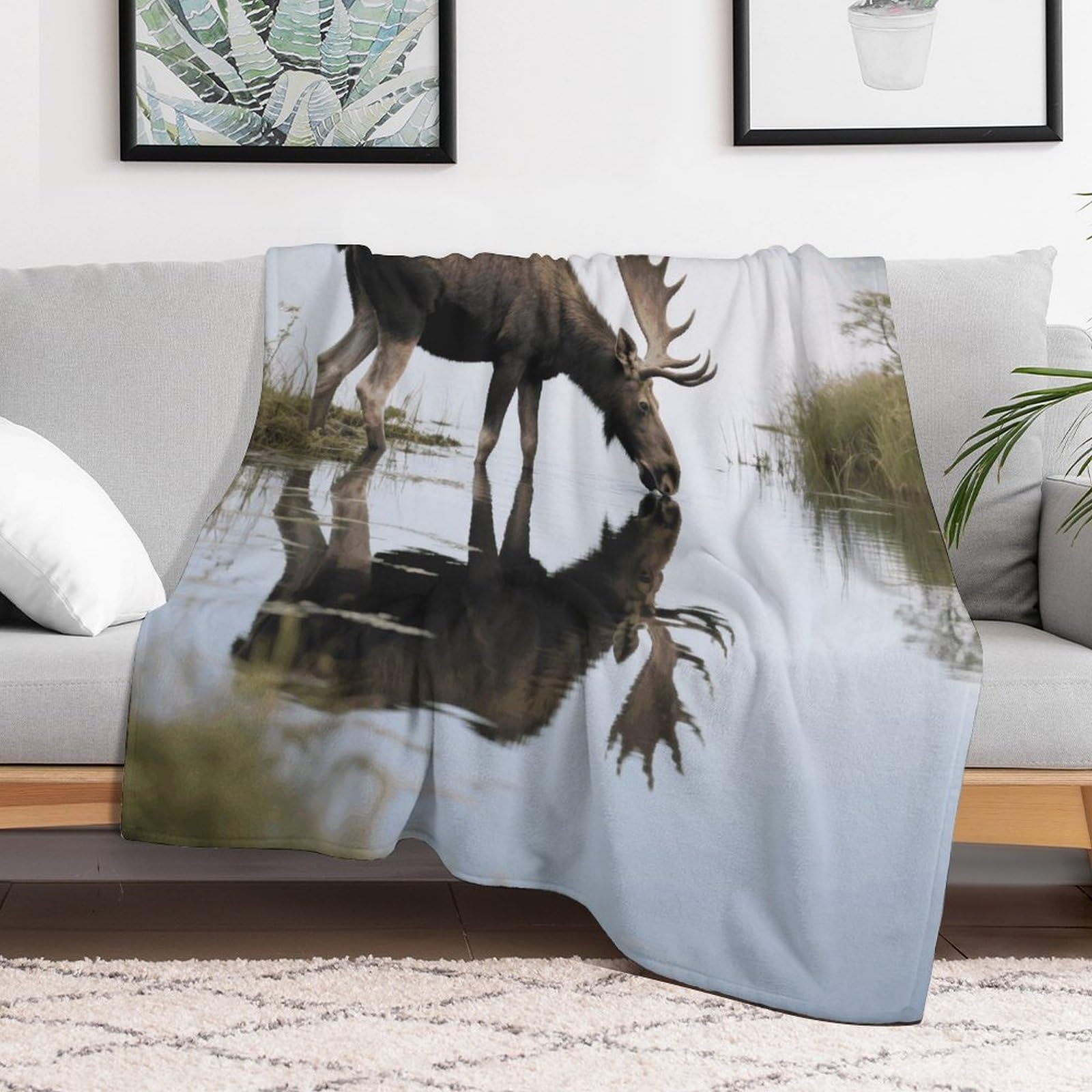 Plaid canapé style ferme avec couverture polaire en flanelle pour l'heure du coucher