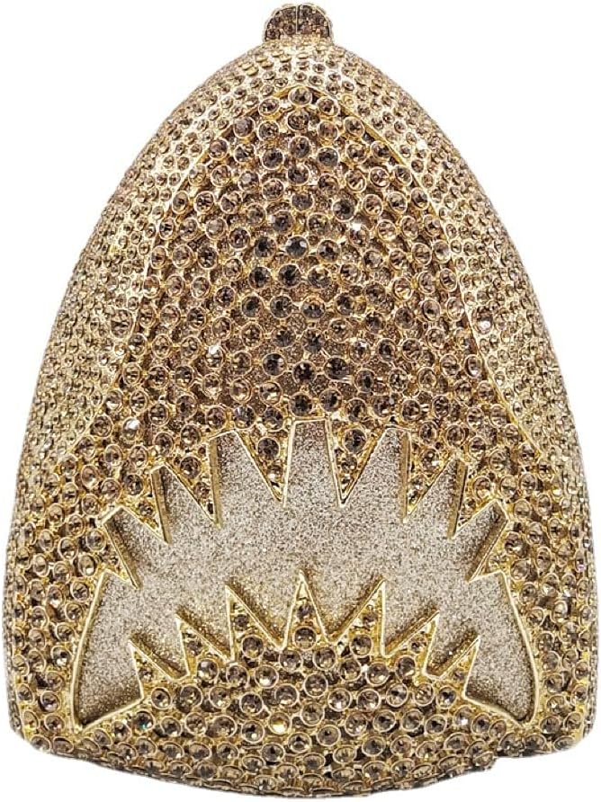 Women Rhinestone Evening Handbag Sparkling Unique Shark Head Design Clutch Trendy Glitter Shoulder Diamond Purse