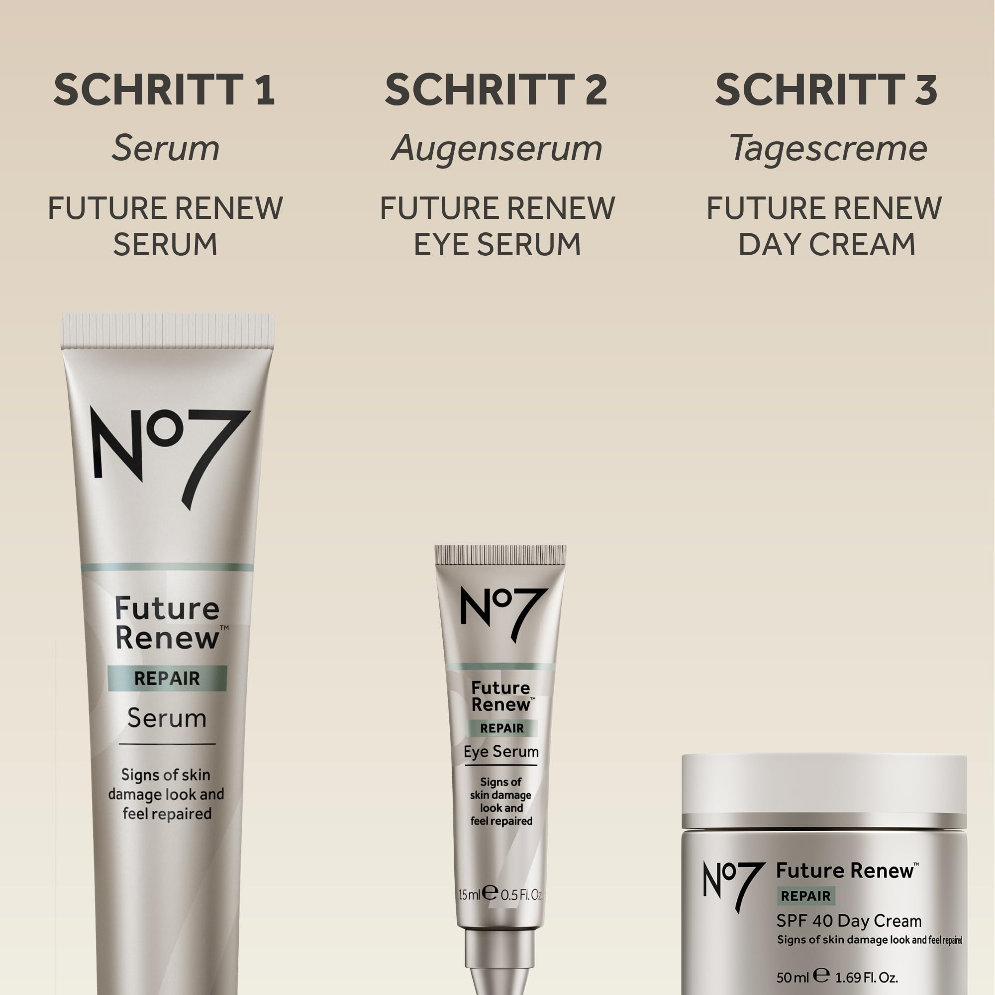 No7 Future Renew Face Serum - Gesichtsserum mit Peptidtechnologie, 50 ml | Kehrt sichtbare Anzeichen von Hautschäden um, Feuchtigkeitsserum Gesicht, Feuchtigkeitspflege