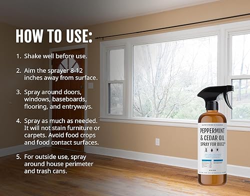 Miniatura 3 de Kate's Home & Garden Spray de aceite de menta para insectos, insectos, arañas. Control de plagas repelente de interiores con aceite de madera de