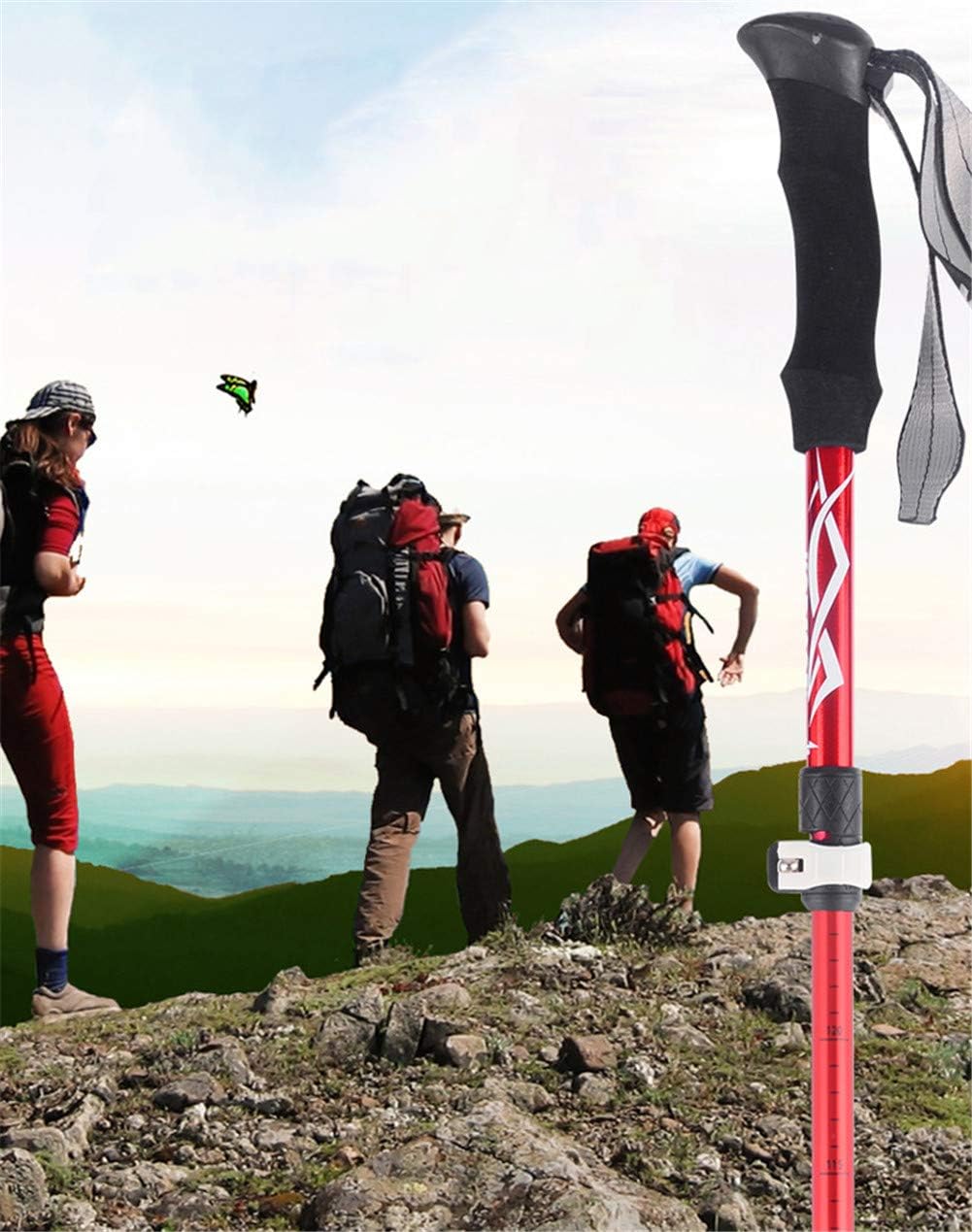 Collapsible Trekking Pole/Hiking Poles Adjustable Lightweight Aluminum Portable Walking Sticks with Foam Grip and Quick Lock System for Walking Senior Hike Backpacking (Blue)