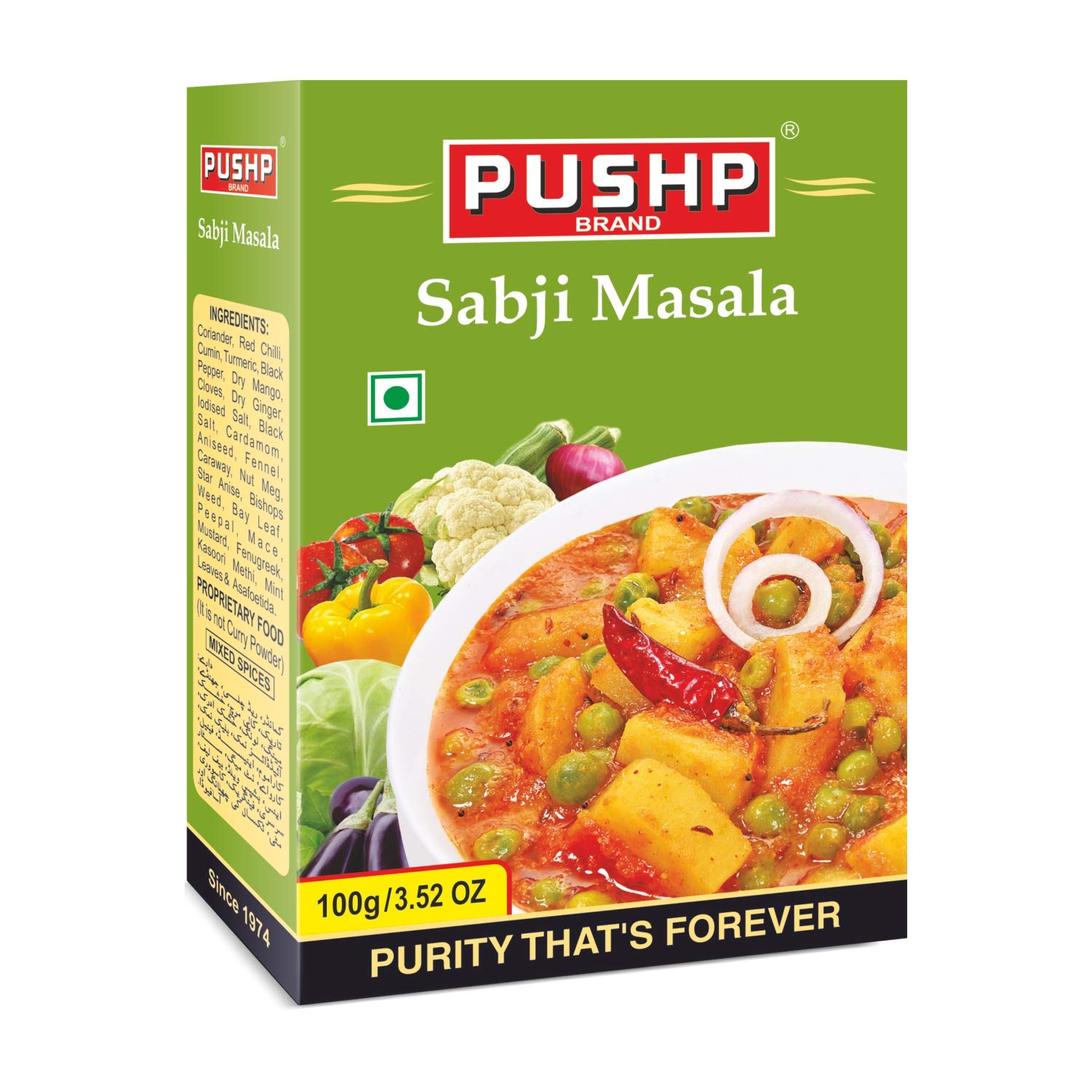 Pushp Brand Sabji Masala Box (Pack of 1, 100g Pack)