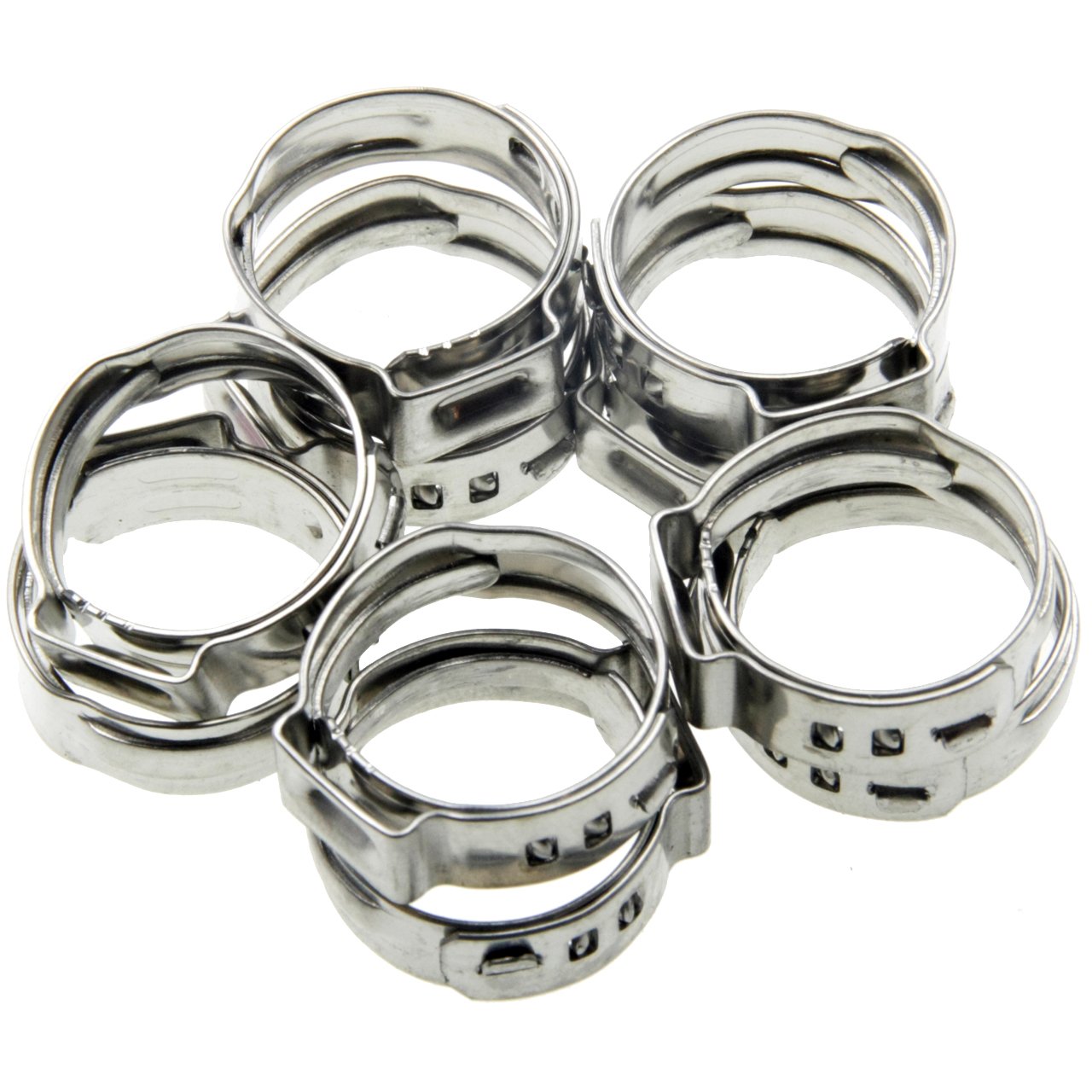 ALKAN 1-Ohr-Klemmen Mini-Schlauchschellen Klemmschelle 1-Ohr-Klemmen Leitungsschelle Schlauchklemmen Ein-Ohr-Klemmen Satz aus EDELSTAHL 6-21mm 70-tlg. + 1 x Schlauchklemmenzange Schlauchschellenzange