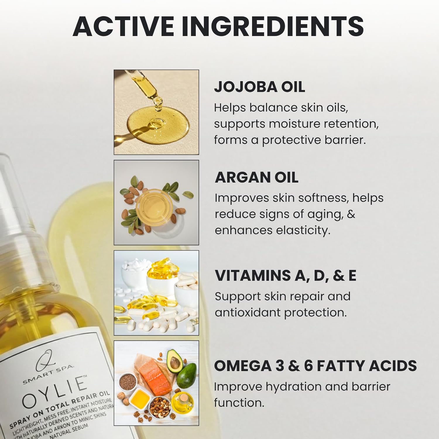 QTICA Oylie Spray On Total Repair Body Oil | Lightweight Spray Oil with Natural Jojoba & Argan Oil for Instant Moisture Smooth Finish Deep Hydration Soft Supple Looking Skin 8.5oz (Coconut Lime)