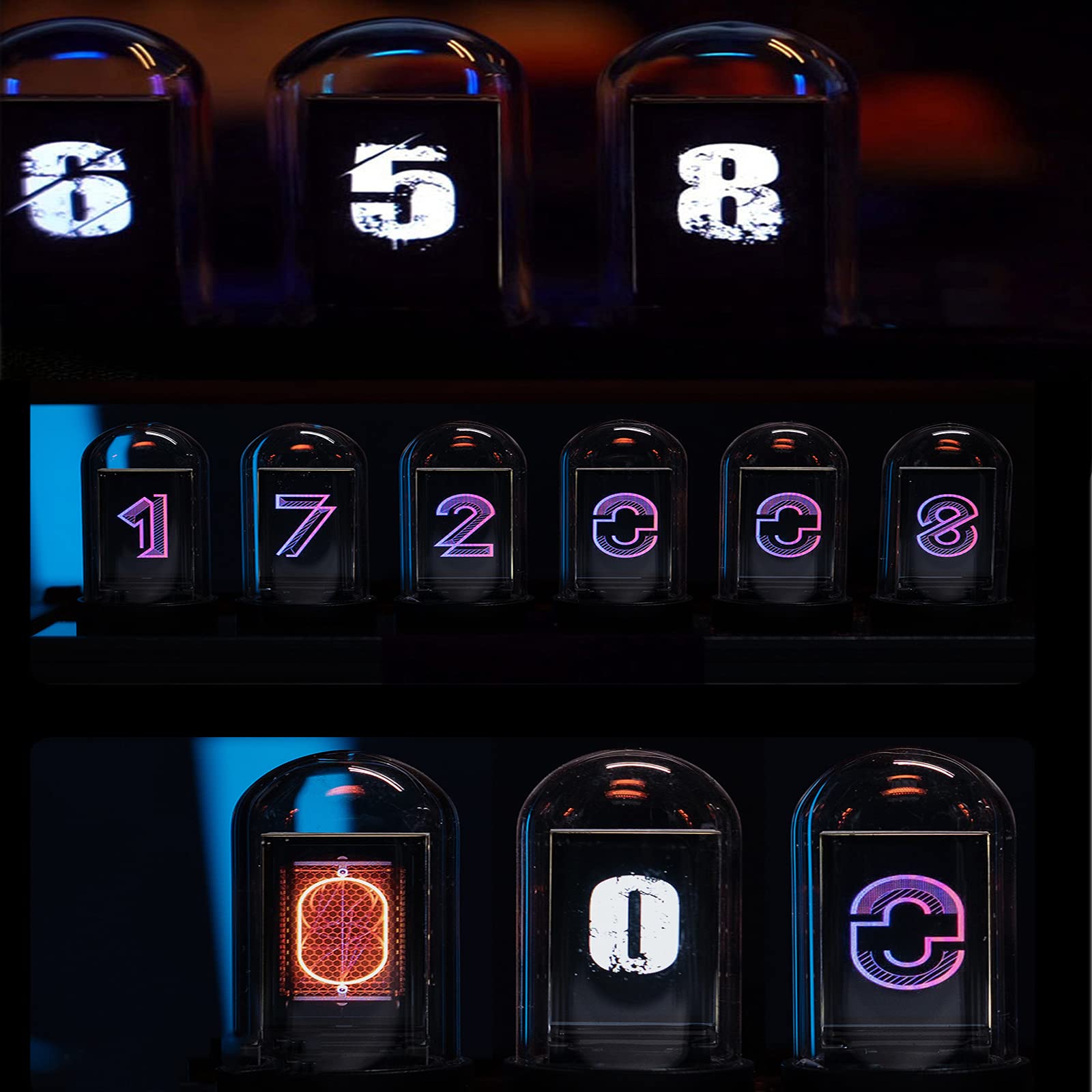 Cadeaux personnalisés, Horloge à Tube numérique, créativité d'horloge à Tube rétro LED, Horloge de Salon à écran RGB IPS à Tube Lumineux, offrez Un Cadeau à Un ami