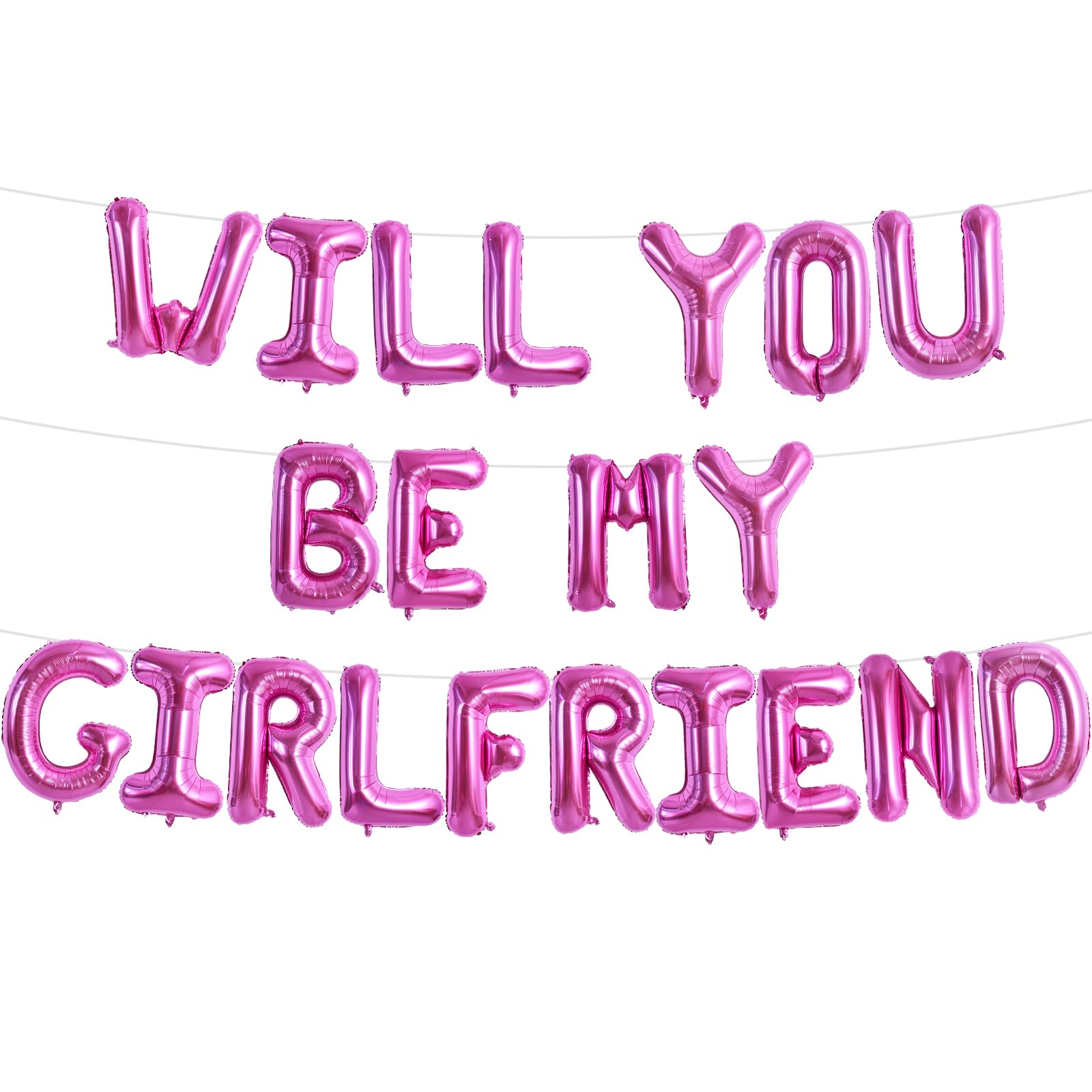 TONIFUL Rose Red Will You Be My Girlfriend Letter Balloons 16 Inch Be My Girlfriend Balloon Banner for Romantic Decorations Wedding Bridal Shower