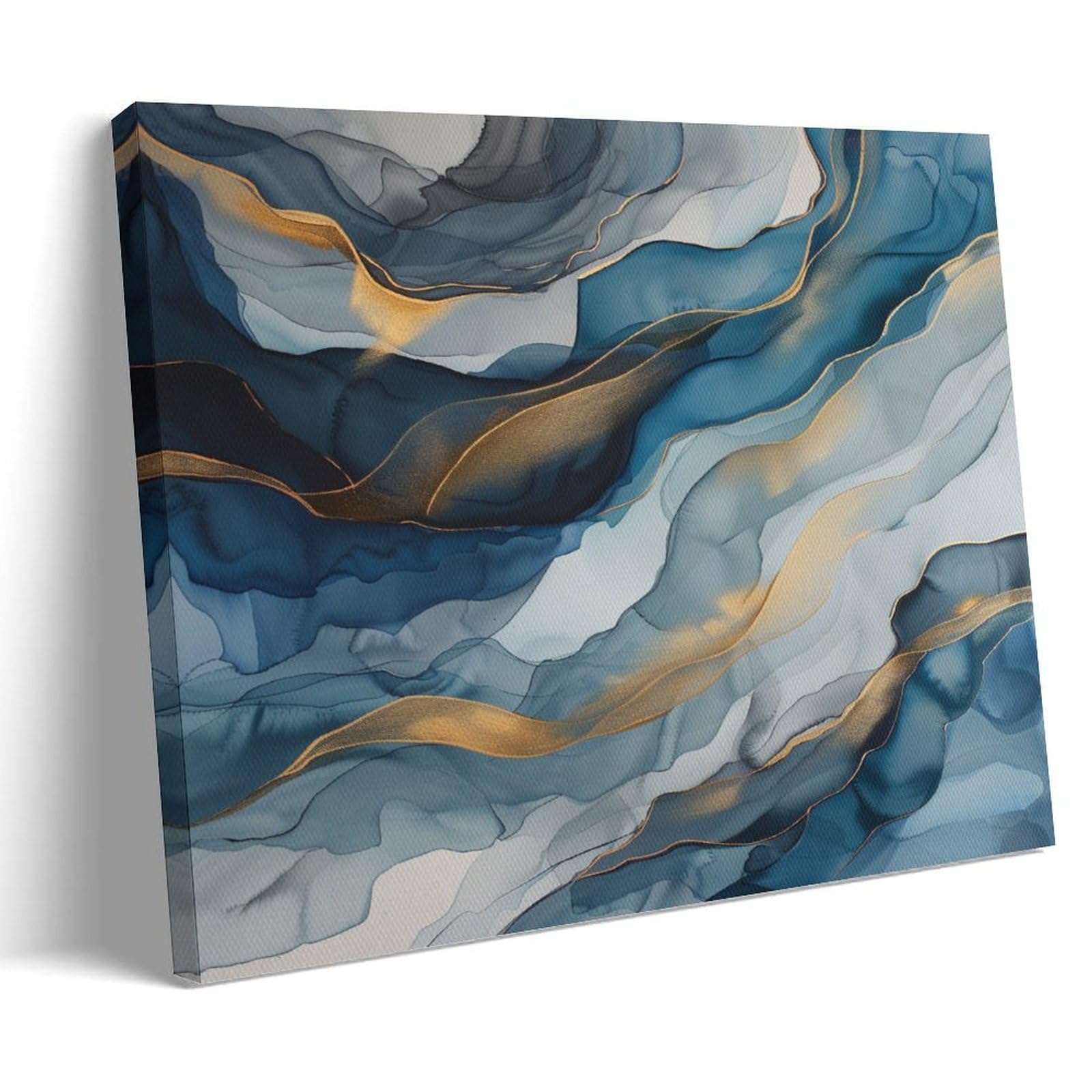 FYFMUSHE Modern Texture Canvas Wall Art Paintings Abstract Vintage Marble Pattern Pictures on Canvas Prints Framed Ready to Hang Artwork for Bedroom Home Decor 16x24inch(40x60cm)