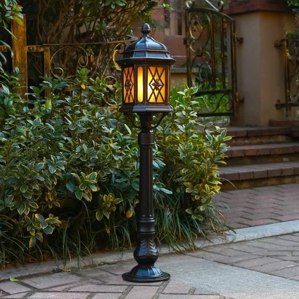 Europejski Styl kreatywny szkło miedziane na zewnątrz filar lampa wodoodporna kolumna światło E27 drzwi do willi ogród ogrodzenie Europa balkon zewnętrzny wodoodporny deszcz post, lampa