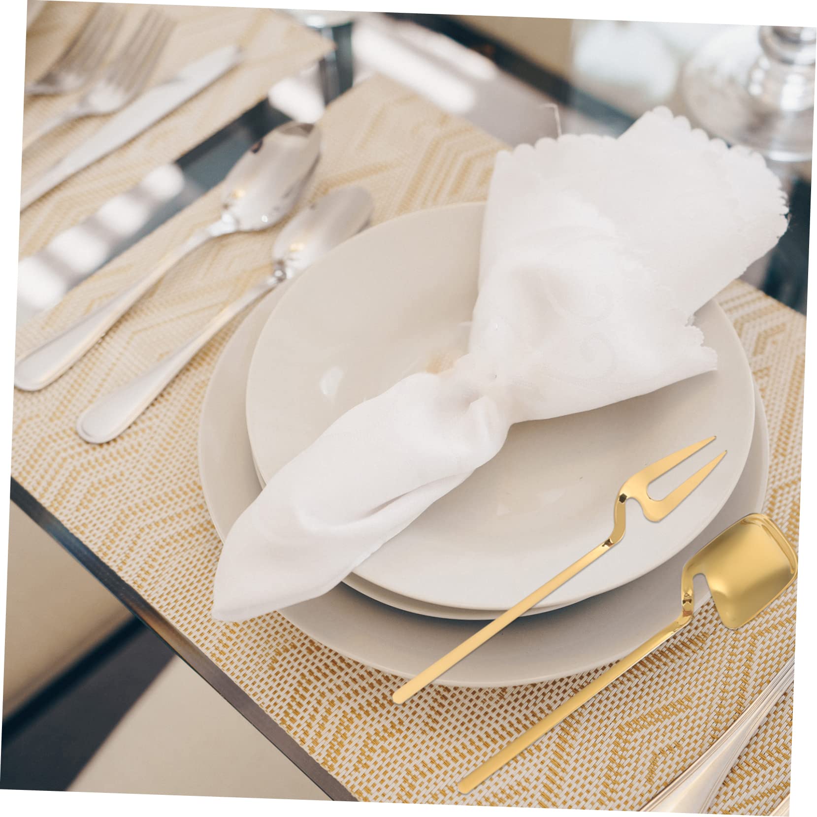 STOBAZA 1Set Stainless Steel Swan Base Fruit Forks with Stand Forks Spoons Dinnerware for Elegant Dining Kitchen Decor Easy to Clean