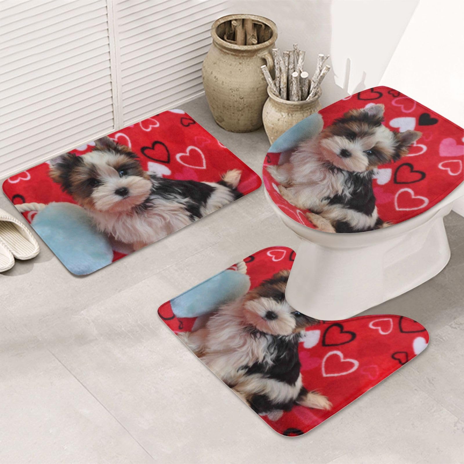 Tapis de salle de bain chiot pour une ambiance douce et chaleureuse