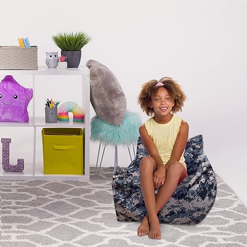 Miniatura 2 de Posh Creations Puf estructurado cómodo para jugar, leer y ver la televisión, Newport silla, nailon, camuflaje digital