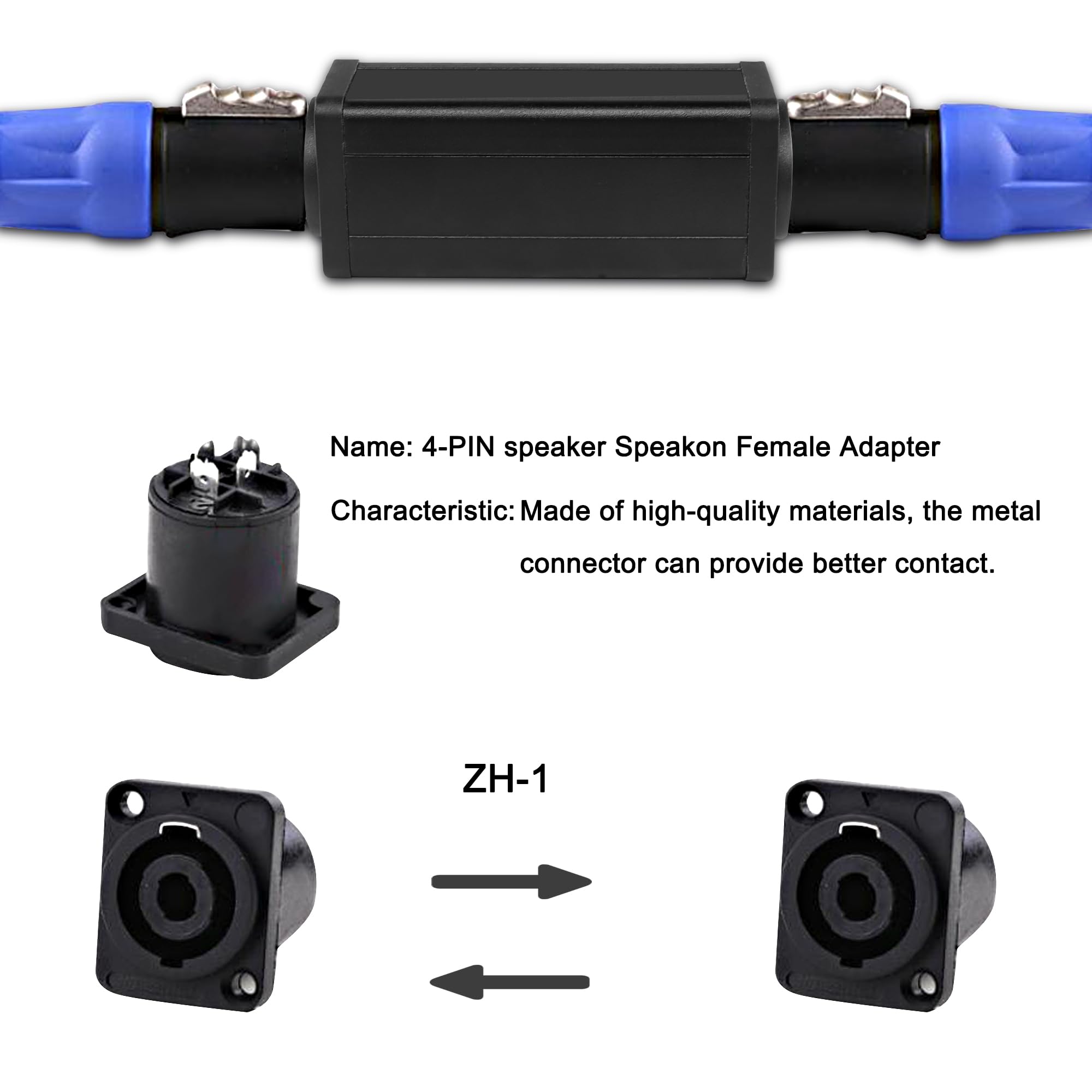 GCTBL 4Pack Adattatore Per Connettore Speakon, Spina Per Altoparlante