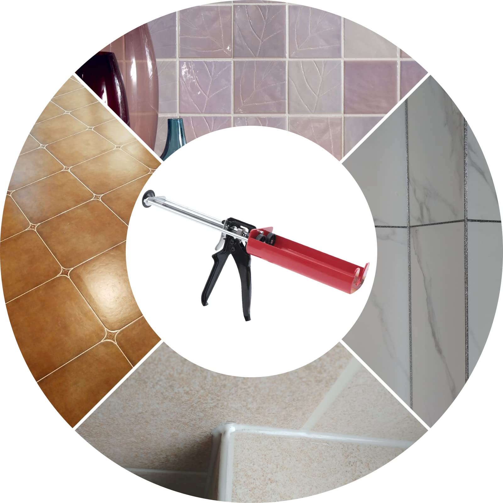 Caulking Gun Silicone Sealant Caulking Gun Drip-free Gun for processing all 400ml/13.5oz Sealant and Adhesive Cartridges or Tubes