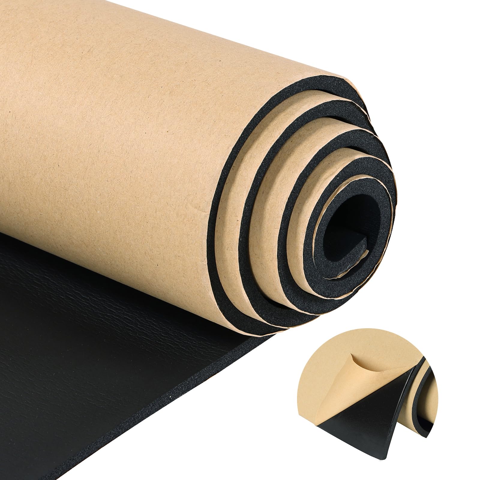 Sponge Neoprene Foam Sheet with Adhesive, 1/8" T x 12" W x 24"