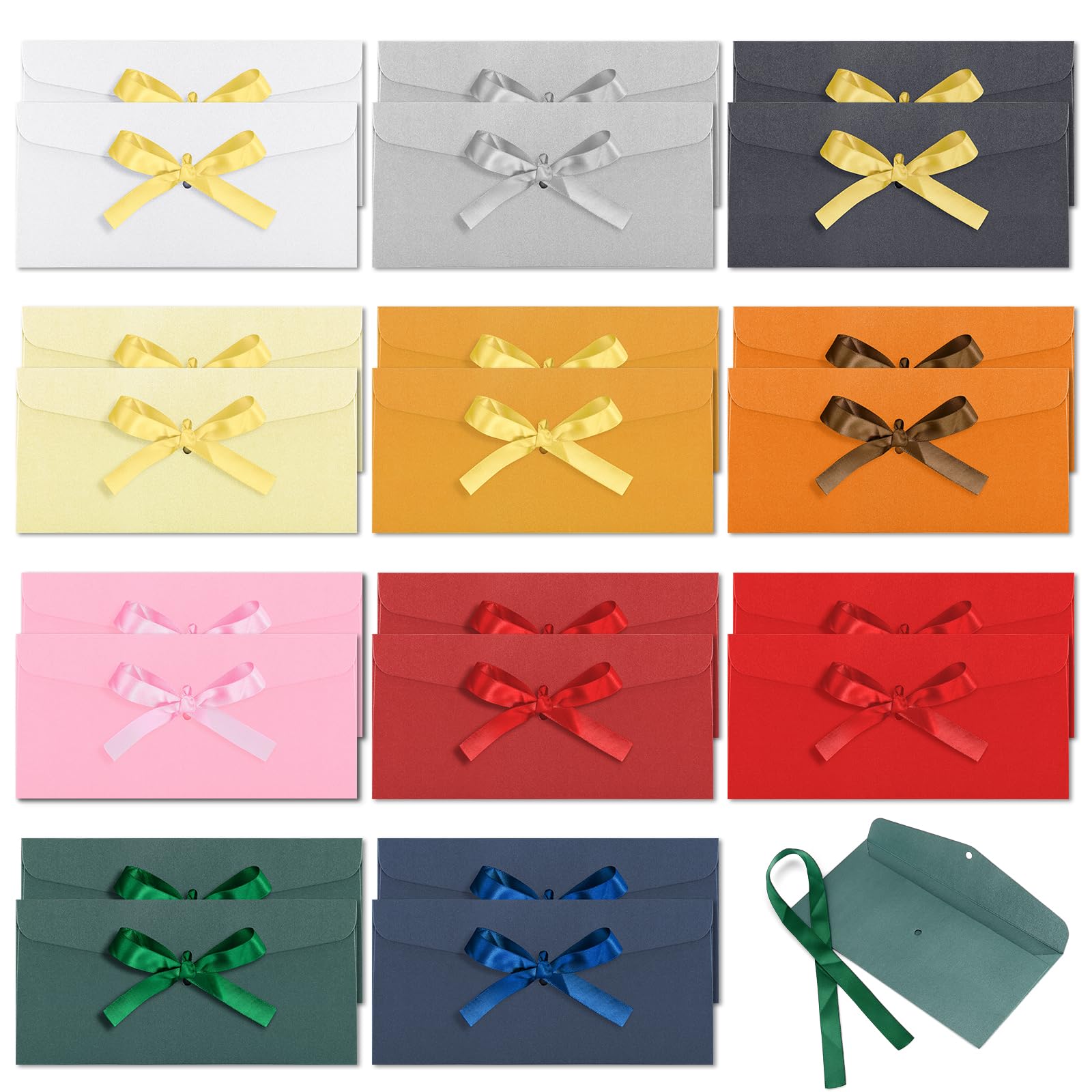 Enveloppes en Papier Kraft en Papier Rétro Avec Ruban Mini Colorées
