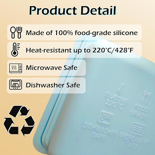 Miniatura 3 de Paquete de 3 recipientes pequeños de silicona con tapas para bebé, contenedores reutilizables de almacenamiento de alimentos para niños, contenedor