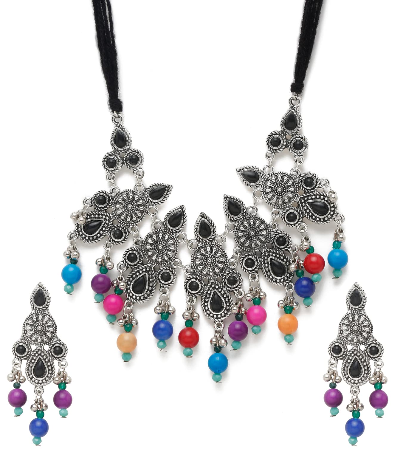 YouBella Jewellery for Women Oxidised Silver Necklace Jewellery Set with Earrings for Girls and Women (Style 1) (B0BV2BZ1LL) Amazon Price History, Amazon Price Tracker