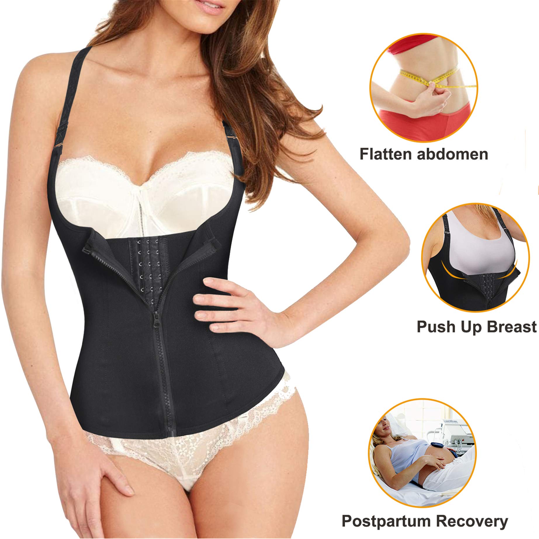 CHUMIAN Donna Corsetto Vita Dimagrante Body Modellante Cintura Intimo Shaper Training Vestiti Shapewear Contenitivo Snellente