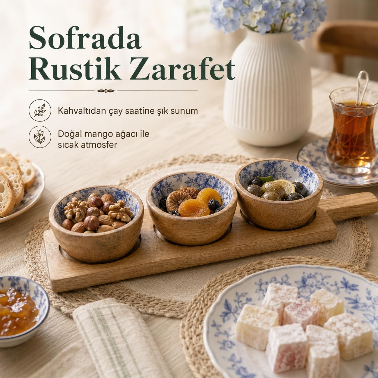 Bambum Gura - Mango Ağacından 4 Parça Çerezlik Gül