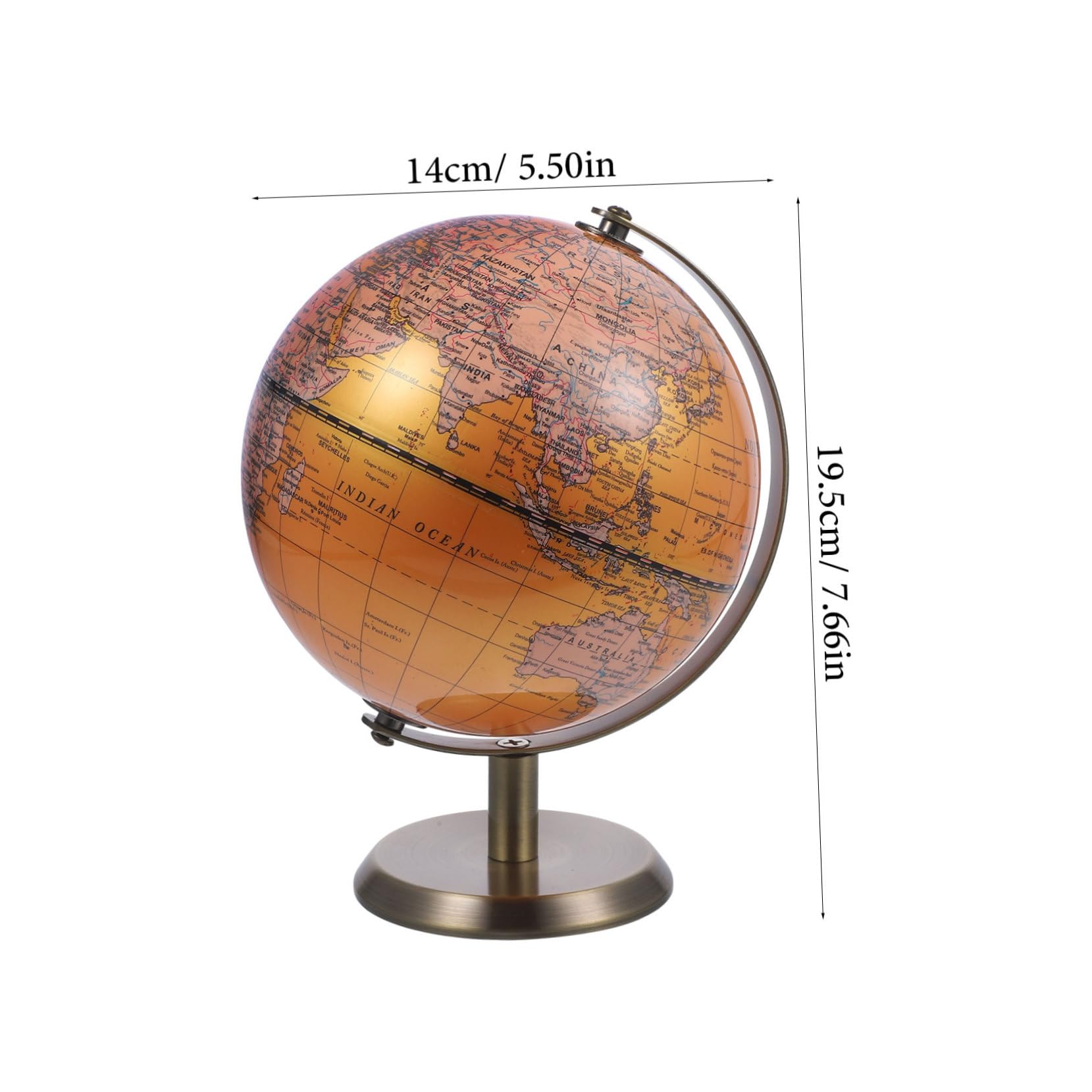 Globo Terráqueo Giratorio de Escritorio Abs Aleación 1 Pieza