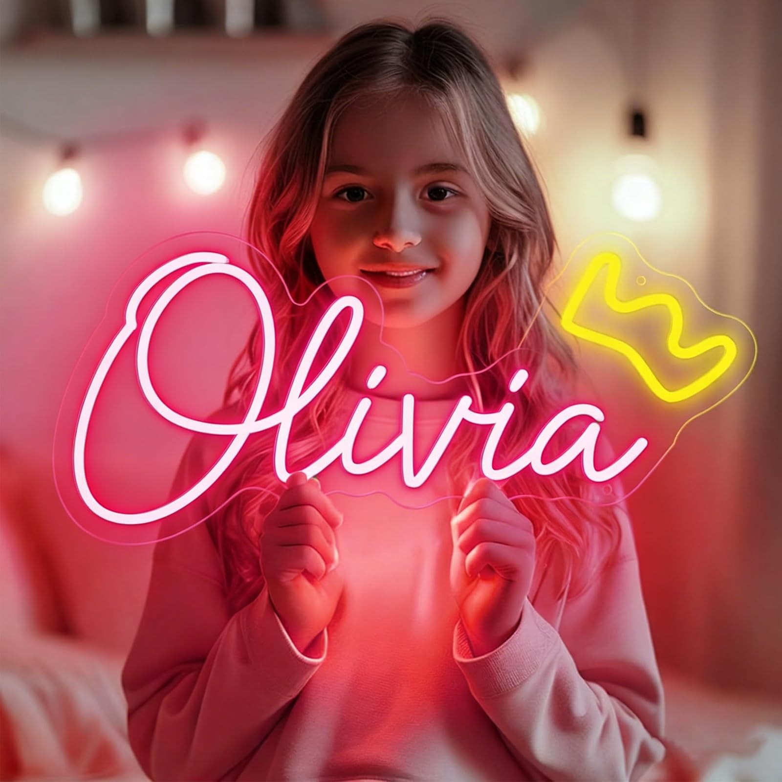 Custom Neon Sign, Personalised LED Neon Light Sign, Dimmable Name Logo Wall Decor for Wedding Birthday Party Bedroom Bar Shop Cafe Mother's Day