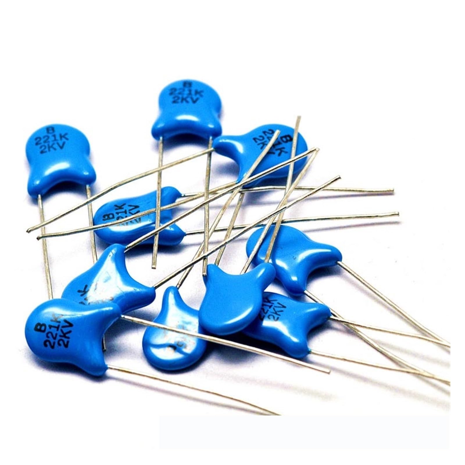 ICXLPMC 200pcs 220pF 221 2KV 0.22nF High Voltage Ceramic Disc Capacitor