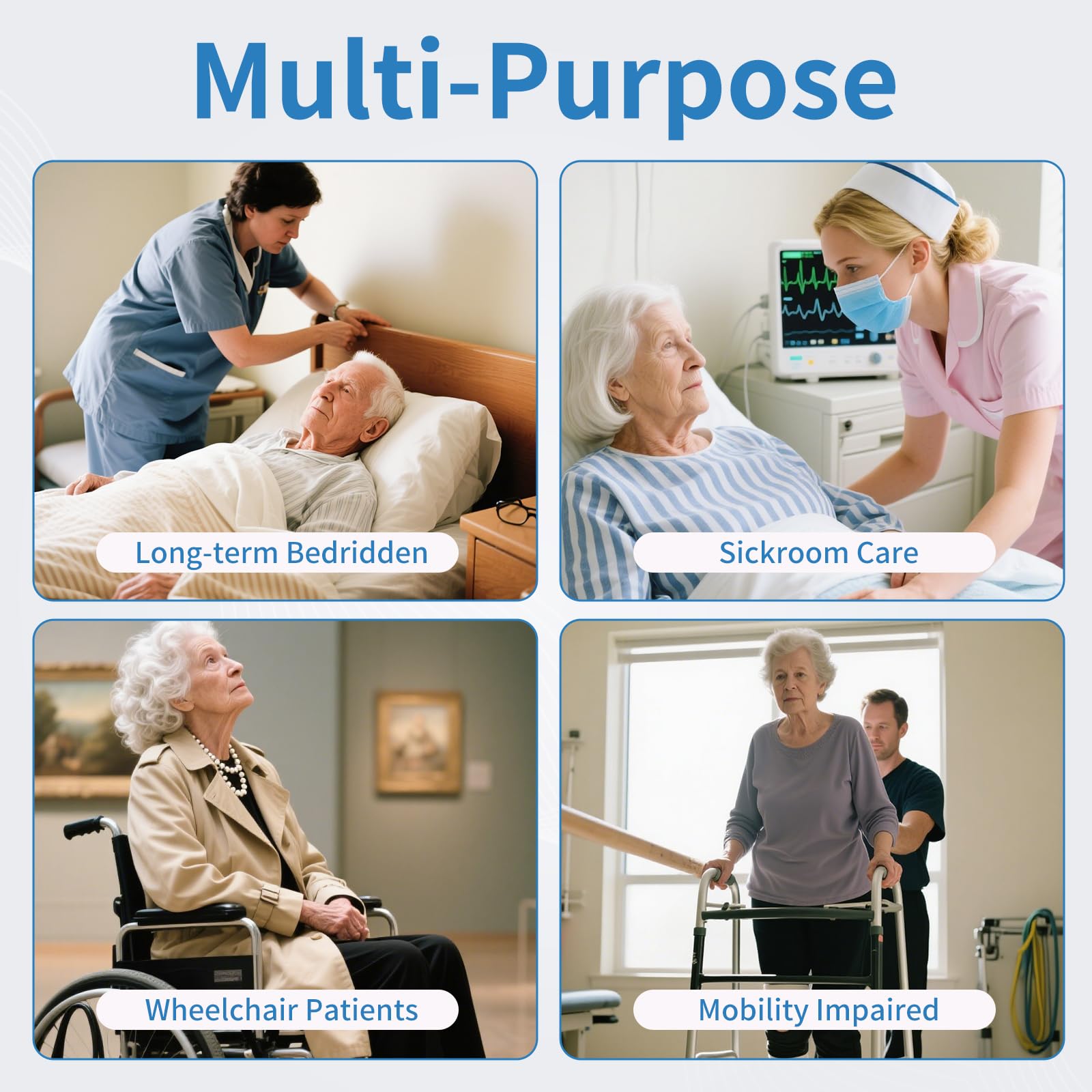 lefeke Gait Belt Transfer Belt for Seniors with 7 Handles