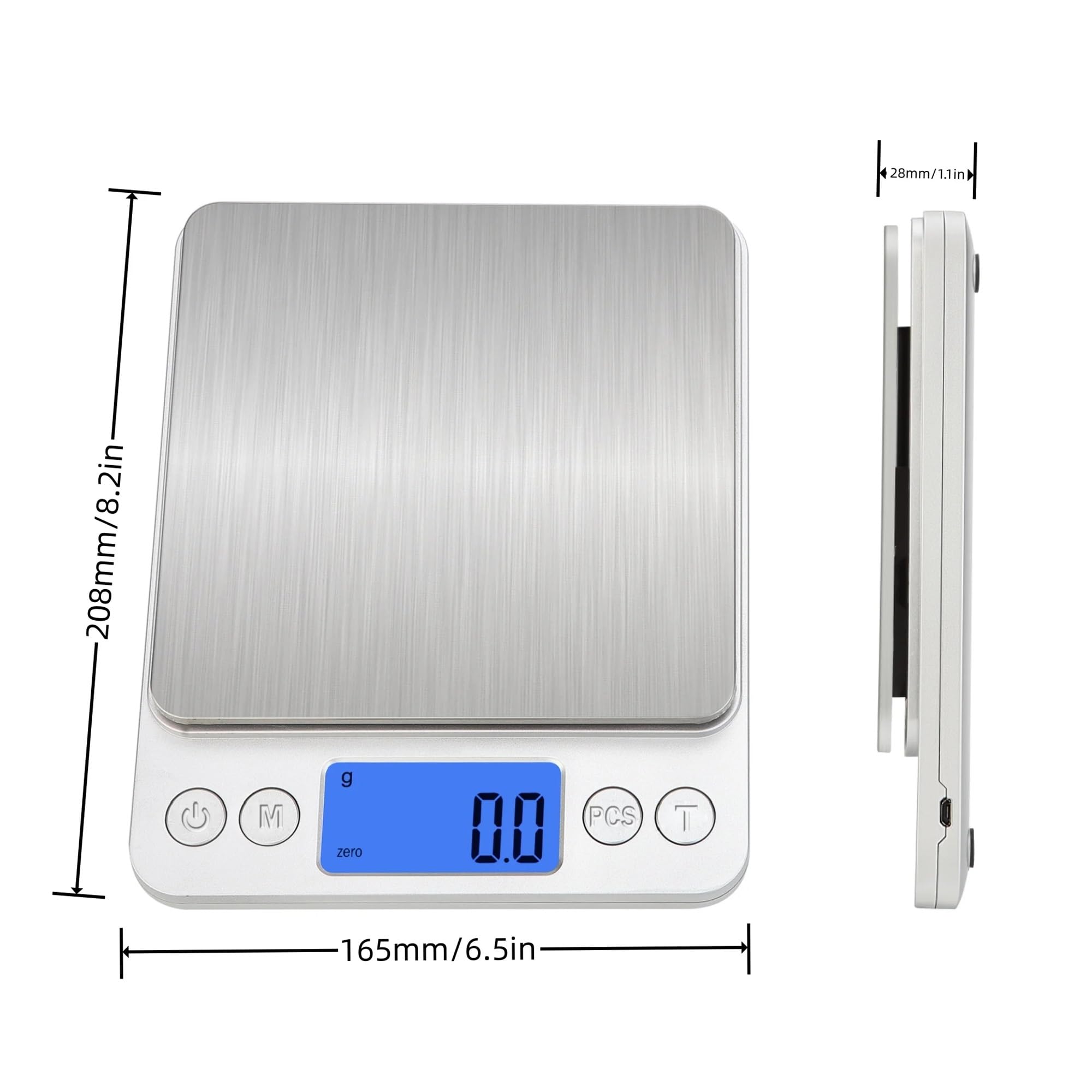 Báscula electrónica de cocina Básculas de cocina acero inoxidable(5kg-0.1g)