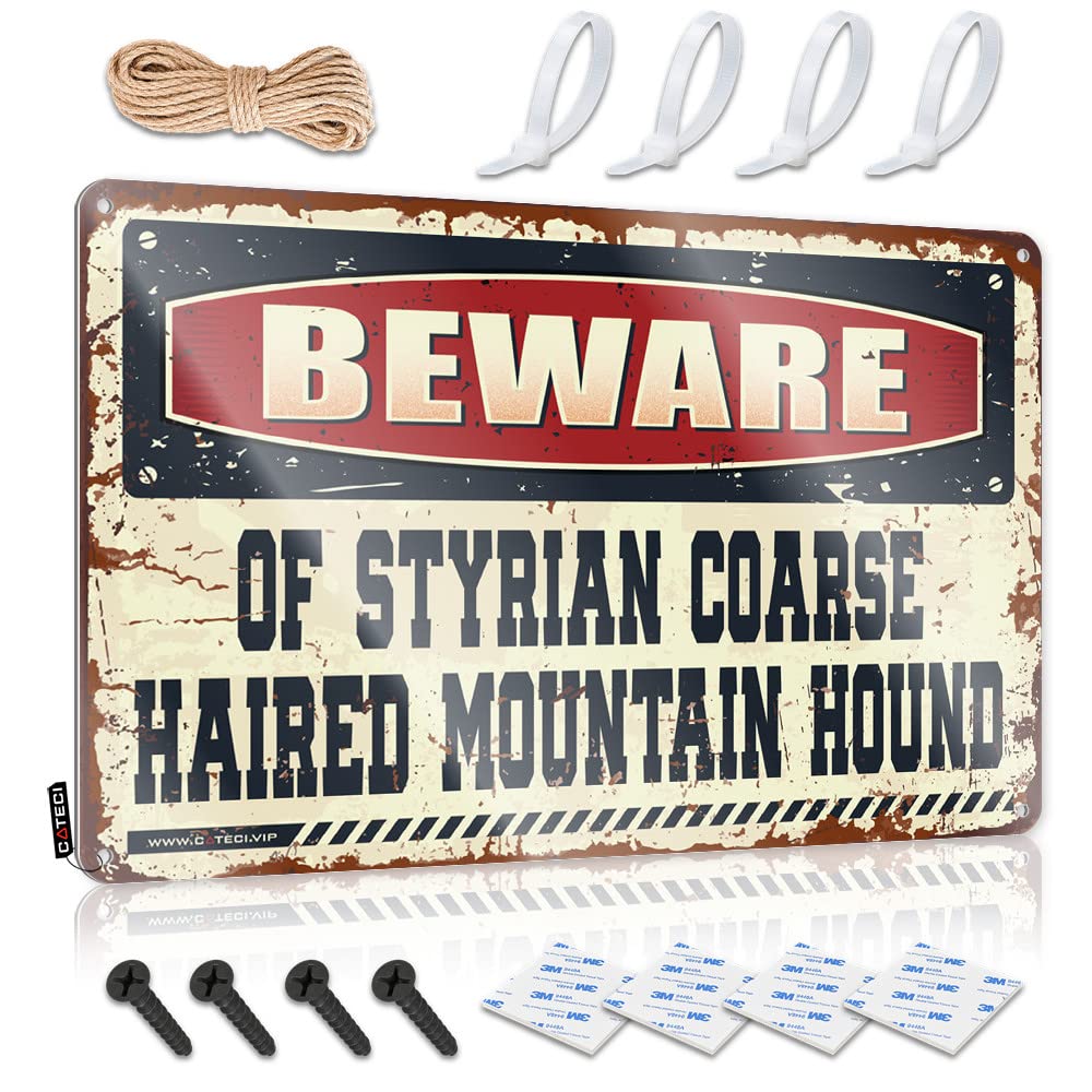 Funny Wall Signs Designer Western Beware Of Styrian Coarse Haired Mountain Hound For Bedroom - Teen Bedroom Decor Customizable(30X40CM)