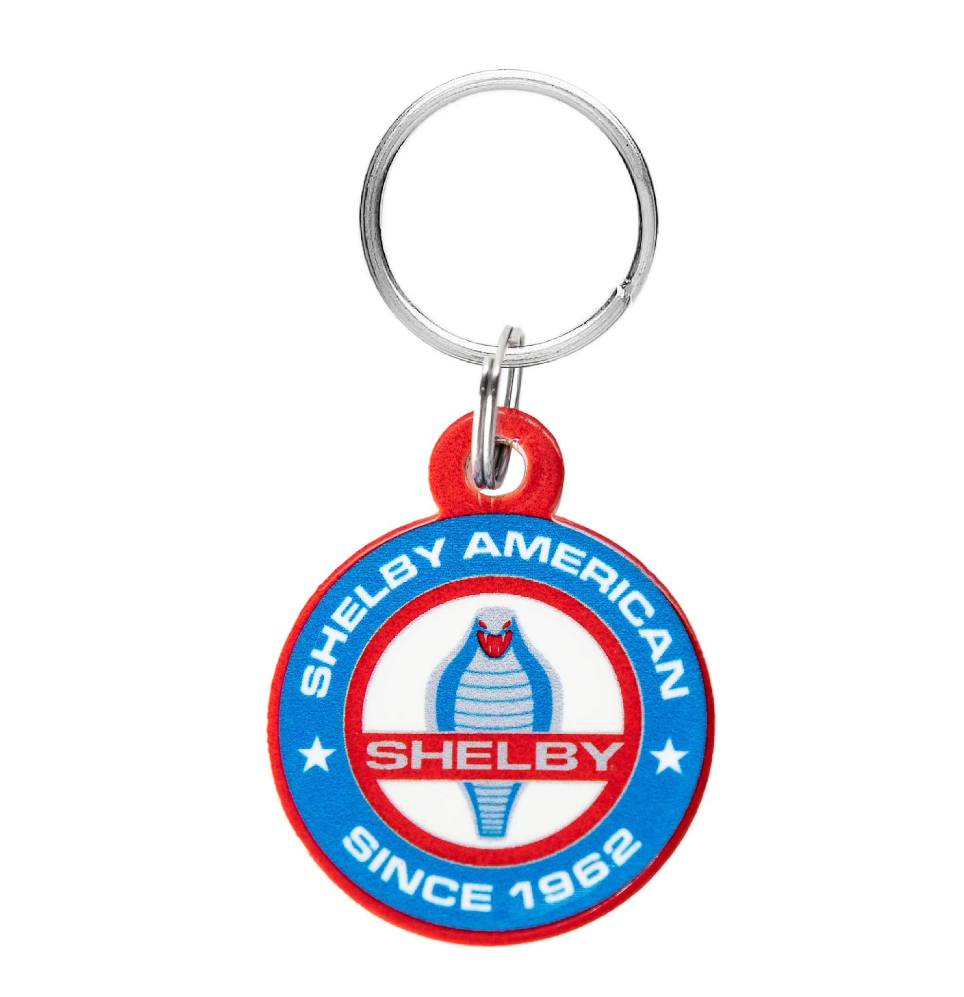 Carroll Shelby American Cobra Snake Keychain | Heavy Duty Stainless Steel Construction | Round Logo on Front and Back | 1.5" Diameter | Made in The USA | Officialy Licensed Product