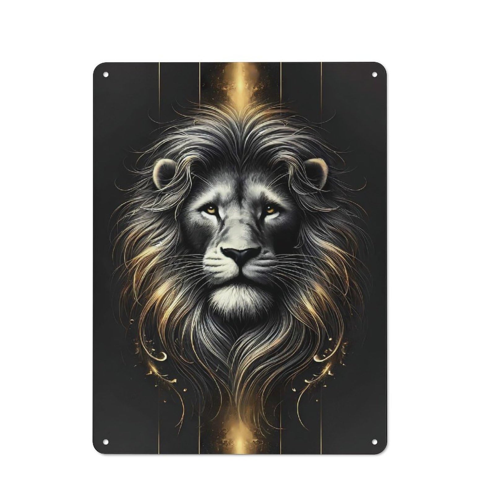 Majestic Lion Retro Metal Sign 40x30cm, Retro Garage Wall Decor for Tool Room, Garage, Studio Or Home Bar