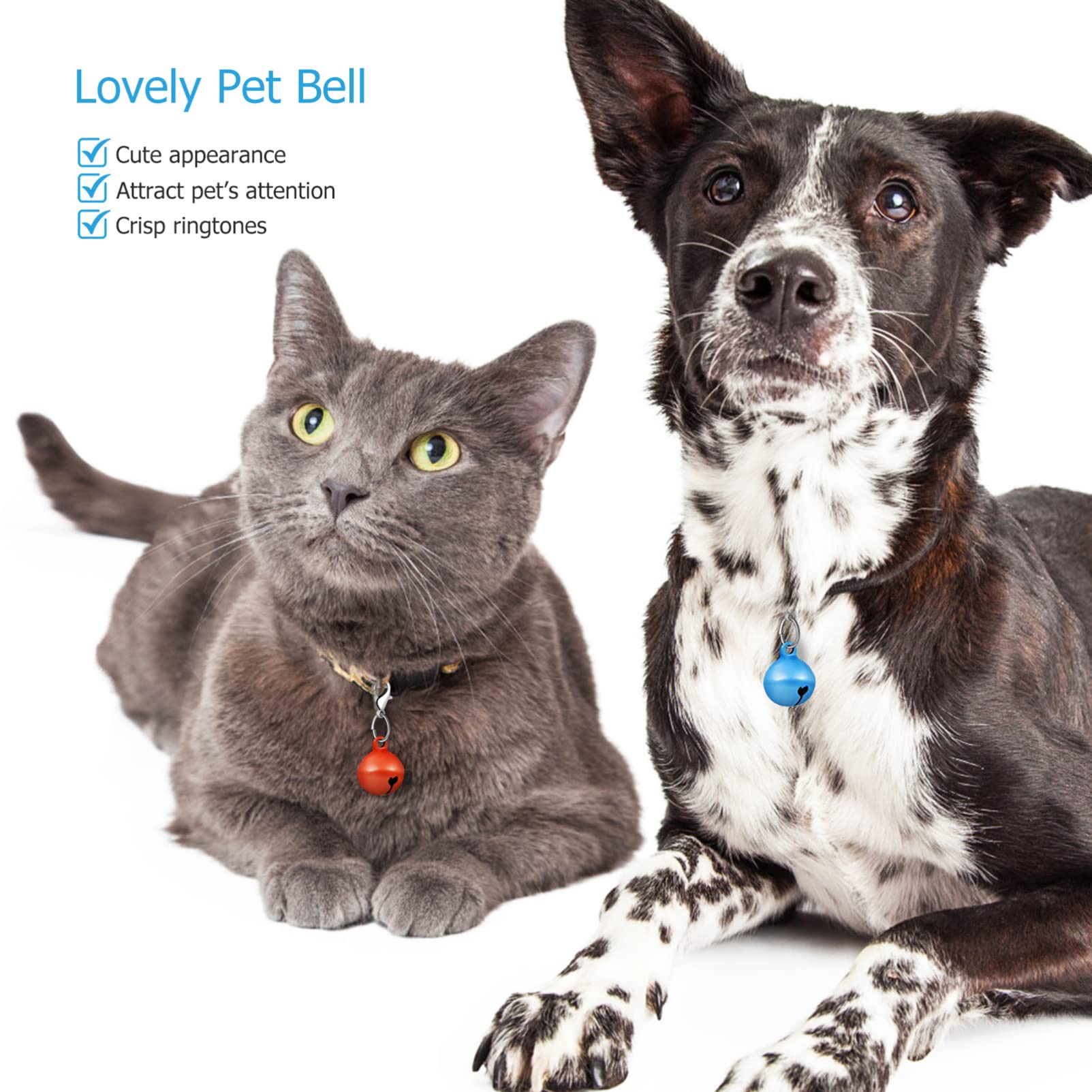 HOLIDYOYO 20 Pcs Crafted Pet Collar Bells Wear Resistant with Clasps Accessories for Dogs Cats DIY Hanging Bells for Festive Pet Supplies