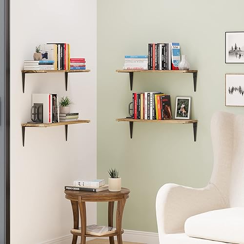 Miniatura 7 de Wallniture Arras - Estantes flotantes de 24 x 8 pulgadas para almacenamiento de pared, estantería de pared para decoración de sala de estar,