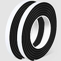 CHENYA 1/2" x 1/4" EVA Foam Weather Stripping Tape - Self-Adhesive Draft Blocker for Doors Windows, Soundproofing Insulation, 2 Rolls 33FT Black