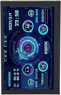 CPU Data Monitor, Computer Temp Monitor IPS USB Stepless Brightness Theme Editor Clear Image 800x480 5 Inch Multifunction for GPU