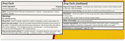 Miniatura 4 de Equate Crema para la artritis, salicilato de troamina al 10% con aloe, 3 onzas (paquete de 3)